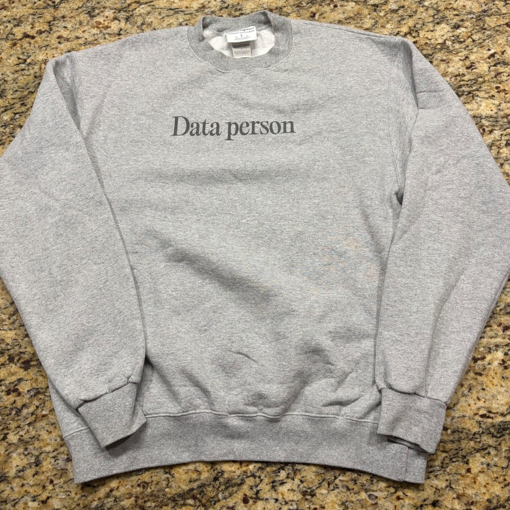 Champion Data Person Hex Heather Gray Crewneck Sweatshirt Large v